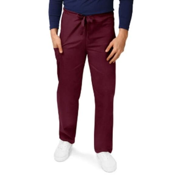 NWT ADAR Universal Unisex Maroon Sz M 504 Drawstring Scrub Pants Tapered‎ Leg - Picture 3 of 9